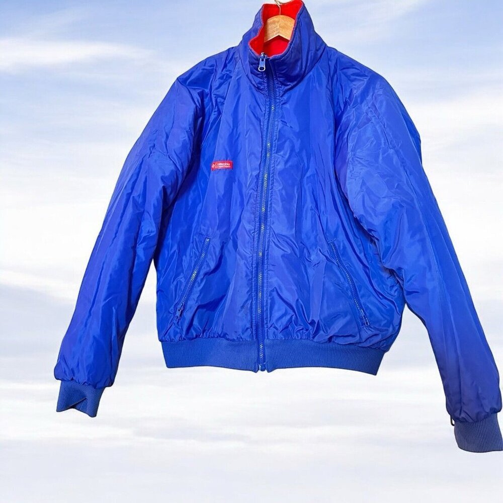 Columbia Jacket Thinsulate Red Purple Reversible Nylon Men’s Size‎ L Large VTG